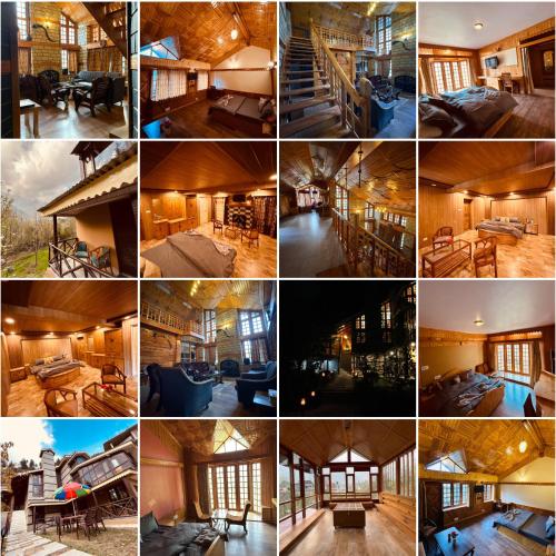 a collage of different photos of a house at Into The Wild Manali in Vashisht