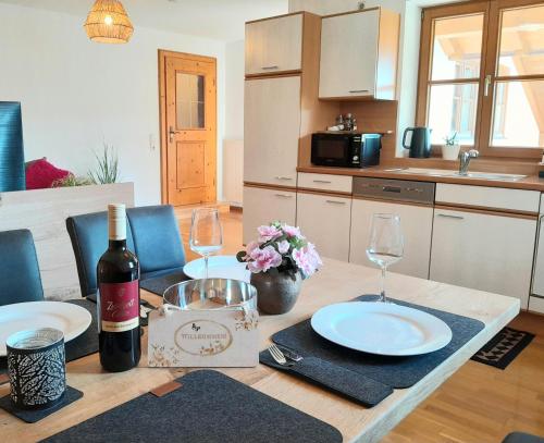 Η κουζίνα ή μικρή κουζίνα στο Fewo Alpenblick im Haus Wiedemann