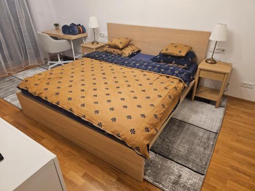 Postel nebo postele na pokoji v ubytování Vltava River Apartment