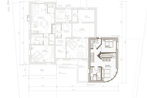 a floor plan of a house at das Alpenblick & Outdoor Lodge Nauders in Nauders