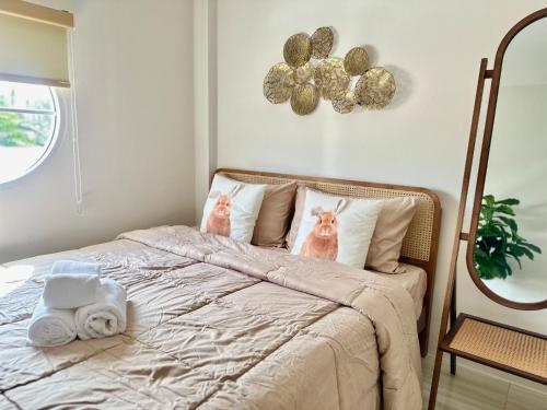 Katil atau katil-katil dalam bilik di Twins cafe & Room