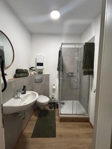 Ένα μπάνιο στο Ferienwohnung in Rüdershausen
