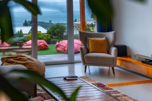 Χώρος καθιστικού στο Ericeira Ocean View Villa