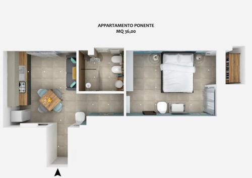 a floor plan of a room with at Playa-degli-Angeli-PONENTE in Gabicce Mare