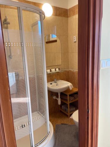 Koupelna v ubytování Rózsakert Apartmanház