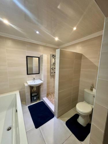 a bathroom with a toilet and a sink at Da Vinci Palms in Witbank