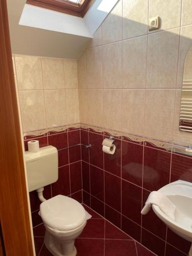 Ein Badezimmer in der Unterkunft Rózsakert Apartmanház