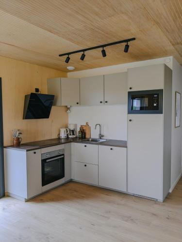 Kuchyň nebo kuchyňský kout v ubytování Maisons du lac