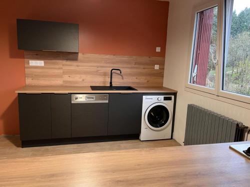 Η κουζίνα ή μικρή κουζίνα στο Appartement La Marmotte Compreignac