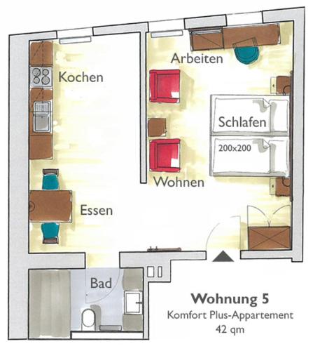 Půdorys ubytování Boardinghouse Rülzheim