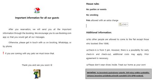 a screenshot of a cell phone screen with a screenshot of a text box at K-Town - Apartments ViaBaltic Kaunas in Kaunas