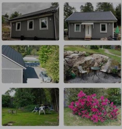 a collage of pictures of a tiny house at A cosy little house in Solsidan