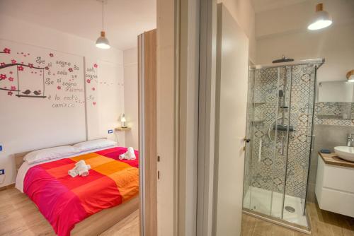 Bilik mandi di Casa del Maestrale seaside apartment 35 min from Rome