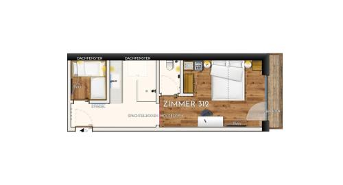a rendering of a floor plan of a house at Premium Activehotel Bergkönig in Neustift im Stubaital