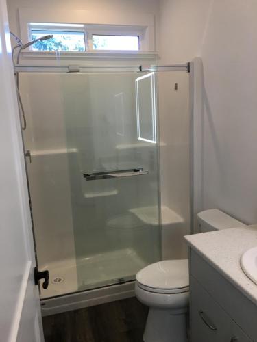 Koupelna v ubytování The Purple Door Carriage House