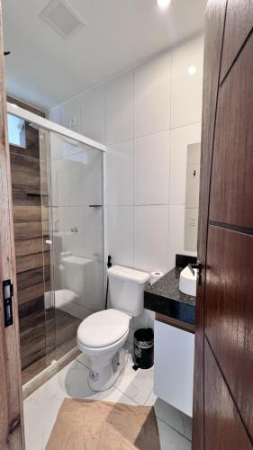 Bilik mandi di Apartamentos com vista para o Mar - Mirante do Marinas