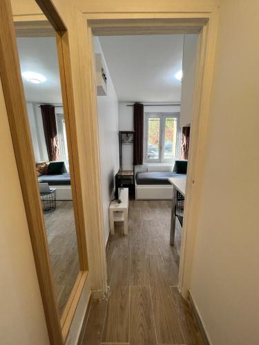 - une vue sur le salon depuis le couloir dans l'établissement cosy studio Nanterre- La defense, à Nanterre