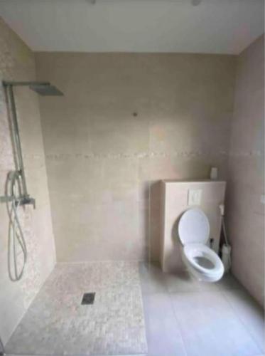 une salle de bain avec toilettes et douche dans l'établissement La Perle Mézoise, à Mèze