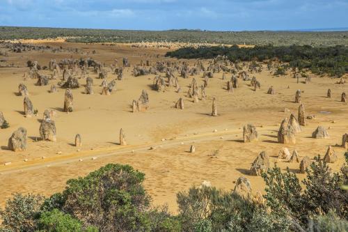 a group of rock formations in the desert at BIG 4 Tasman Holiday Parks - Ledge Point in Ledge Point