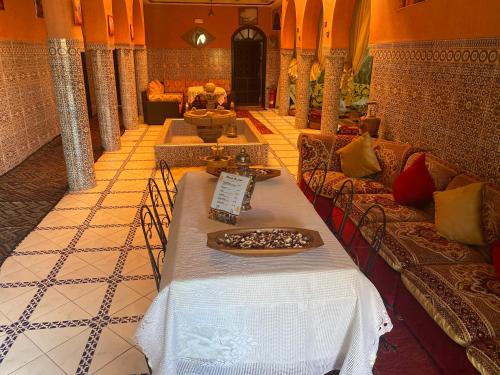 A seating area at riad lala fatima