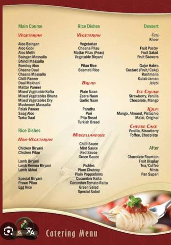 a menu of the dining room of a restaurant at Hotel Airport Gateway in Lucknow