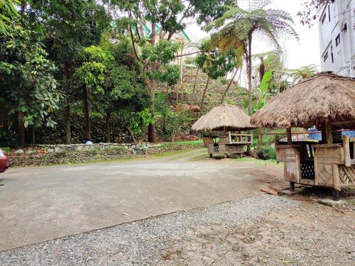 バギオにあるLarge Townhouse w big garden and bonfire Dの道路脇の小屋が二つある通り