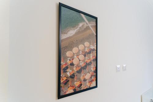 a picture of the beach in positano in positano italy stretched canvas print at Domus-Pulchra in Bari