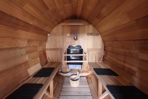 an inside view of a cabin with a toilet in it at PrivateVilla8 in Minamiawaji