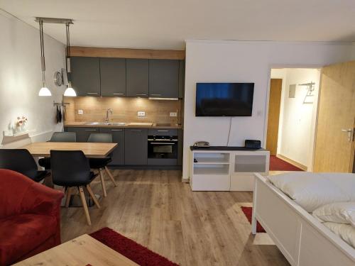 Kuchyň nebo kuchyňský kout v ubytování 4104 Stilvoll eingerichtetes Studio mit Suedbalkon