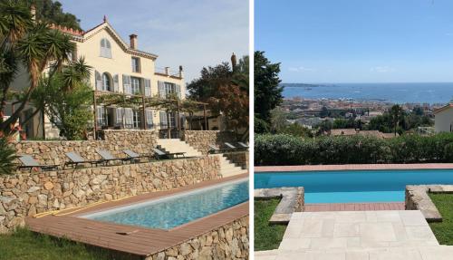 Villa de charme vue mer et piscine chauffée sur les hauteurs de Golf Juan