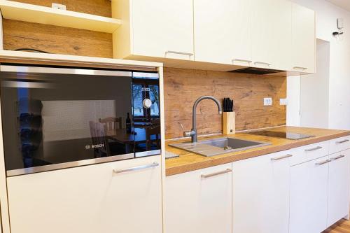 Dapur atau dapur kecil di Metropolitana's Zois Apartments