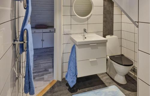 a bathroom with a sink and a toilet at Awesome Apartment In Mullsjö With Wifi in Mullsjö