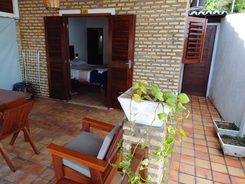 Balkoni atau teres di Chalé Centro, Praia Pipa