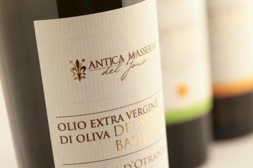a close up of a bottle of wine at Masseria Fano Relais & Wine in Salve