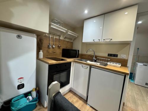 Η κουζίνα ή μικρή κουζίνα στο Appartement F1 meublé Duplex étage 1