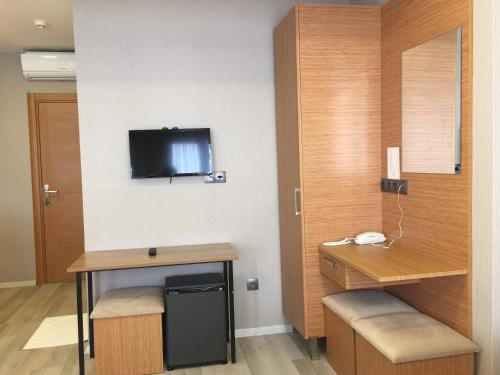 Kuchyň nebo kuchyňský kout v ubytování Okur Otel