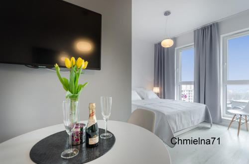 Posteľ alebo postele v izbe v ubytovaní Twój Salon-Apartamenty Stare Miasto