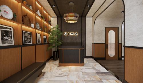 a rendering of a lobby with a potted plant at Hyatt Centric Chicago Ohare in Rosemont