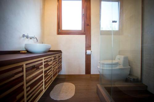 a bathroom with a sink and a toilet at Casa flotante en el delta, tigre in Ingeniero Maschwitz