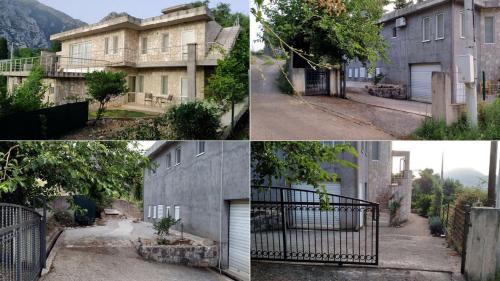 une série de photos d'une maison avec un portail dans l'établissement Villa Lavanda, à Sutomore