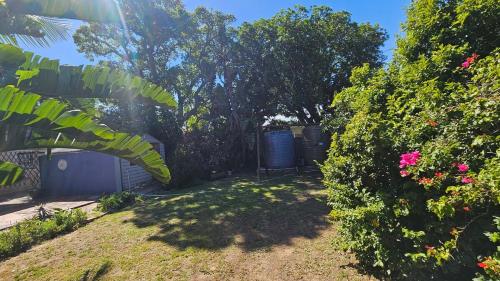 a yard with some bushes and flowers and trees at Self catering unit near Airport Beach St George's Park in Gqeberha