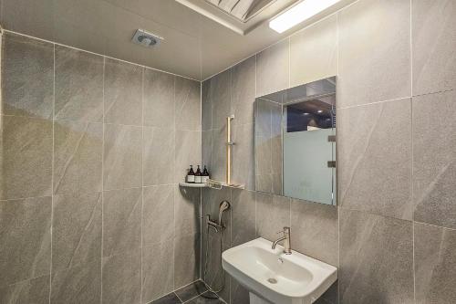 Koupelna v ubytování Hotel Unity