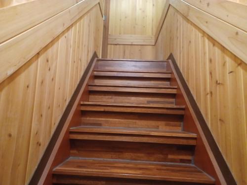 a set of stairs in a sauna at Vernia in Yeosu