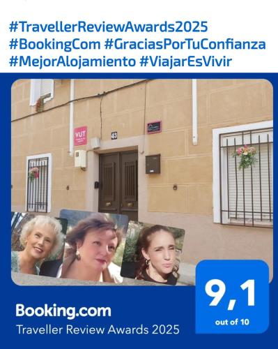 a screenshot of a website with a picture of a woman at ALOJAMIENTO TURISTICO LAS SOLANERAS in Solana del Pino