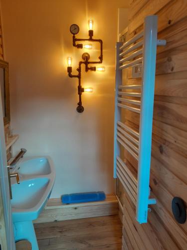 a bathroom with a toilet and a sink at Villa Hortensia in Bagnères-de-Bigorre