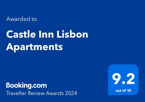 a blue sign with the text cancelled to castle inn lincoln apartments at Castle Inn Lisbon Apartments in Lisbon