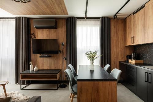 Dapur atau dapur kecil di Cyrhla Apartamenty