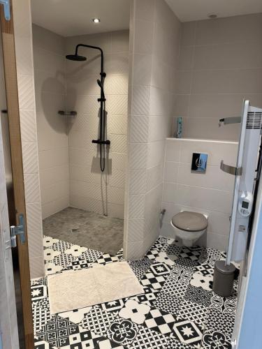 une salle de bain avec douche et toilettes dans l'établissement L imprenable, à Marseille