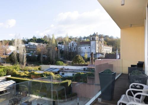 a view from the balcony of a building at Da Praça in Santa Maria Da Feira
