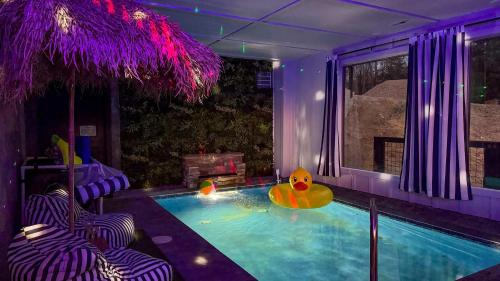 a swimming pool with a toy in a house at Heated Pool - Incredible Sunsets - Designed 4 FUN in Sevierville